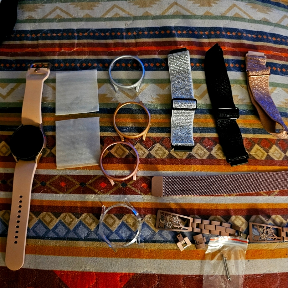 Galaxy watch 5 with extra bands screen protectors and bezzle covers